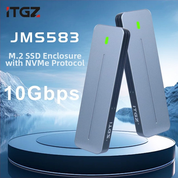 M.2 NVMe väliskorpus – JMS583, USB 3.2 Gen2 10Gbps, alumiiniumsegu, toetab kuni 4TB