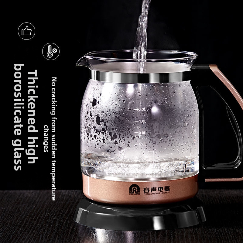 Health Pot namų naudojimui: borosilikatinio stiklo korpusas, RS-H108, 1.2L, 220V, 500–1000W, elektroninis termostatas su prisilietimo valdymu