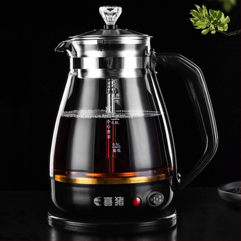 Automatinė arbatinukė su borosilikatinio stiklo korpusu, vidinis nerūdijančio plieno dalis, 220V, 500–1000W, talpa iki 1 L