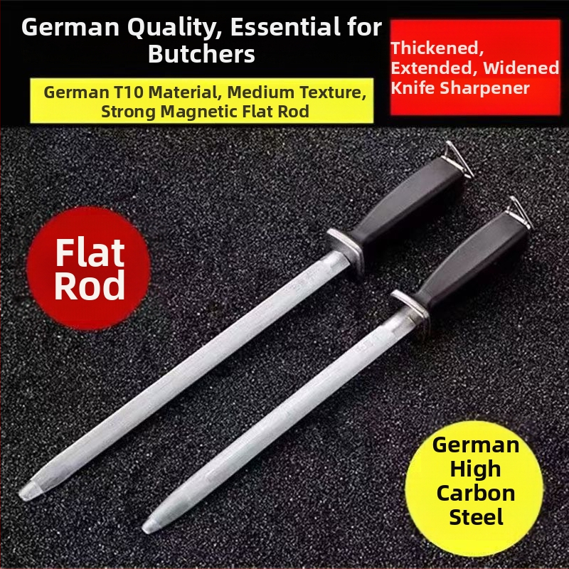 JM peilių šlifavimo lazdelė — profesionalus įrankis virtuvės ir mėsos peiliams, smulkaus grūdo deimantinis abrazyvas, aukštos anglies plienas