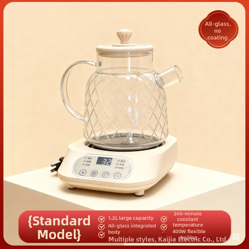 Stikla veselības tējas kanna, 220V, 500W, mikroprocesora vadība (BG-A1)