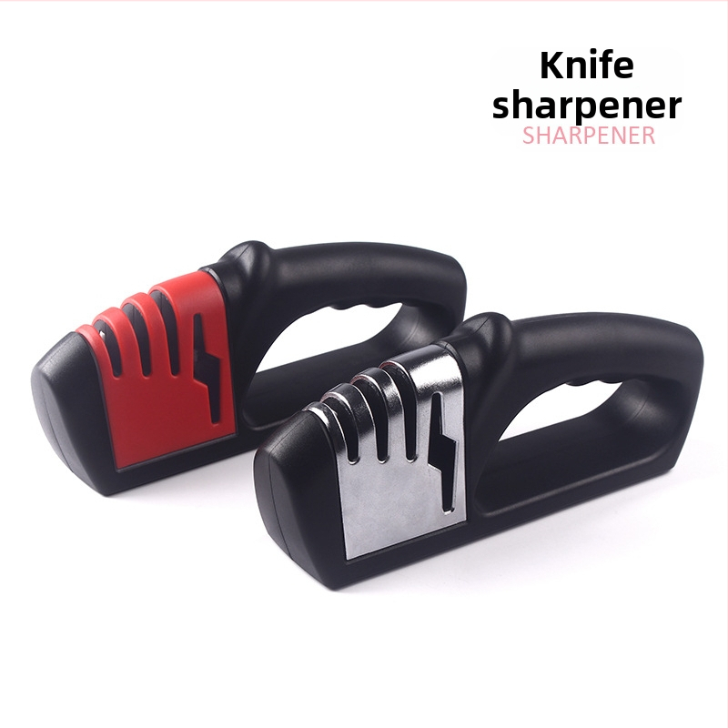 Rankinis nešiojamas 4 pakopų peilių aštrintuvas su deimantiniais abrazyvais, volframo plieno konstrukcija ir keramikinis vadovas