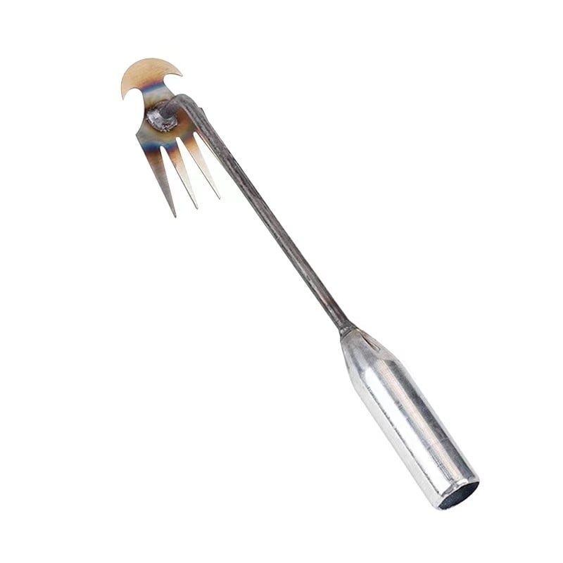 Градинарски инструмент за плевели — четиризъбено гребло от манганова стомана