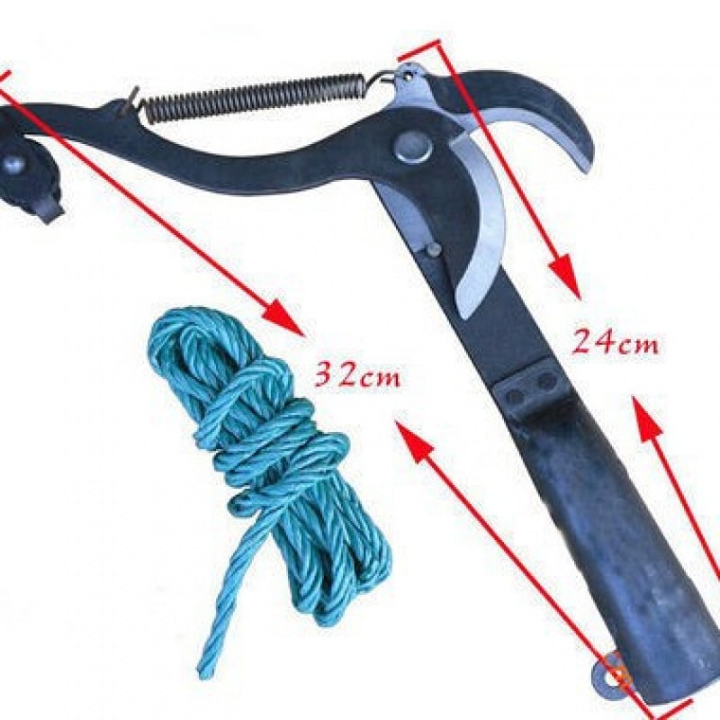 Foarfă de tăiat arbori și arbuști cu braț telescopic și cap unghiular, din oțel cu carbon, pentru amenajări peisagistice, cu design cu rol pentru economisire efort