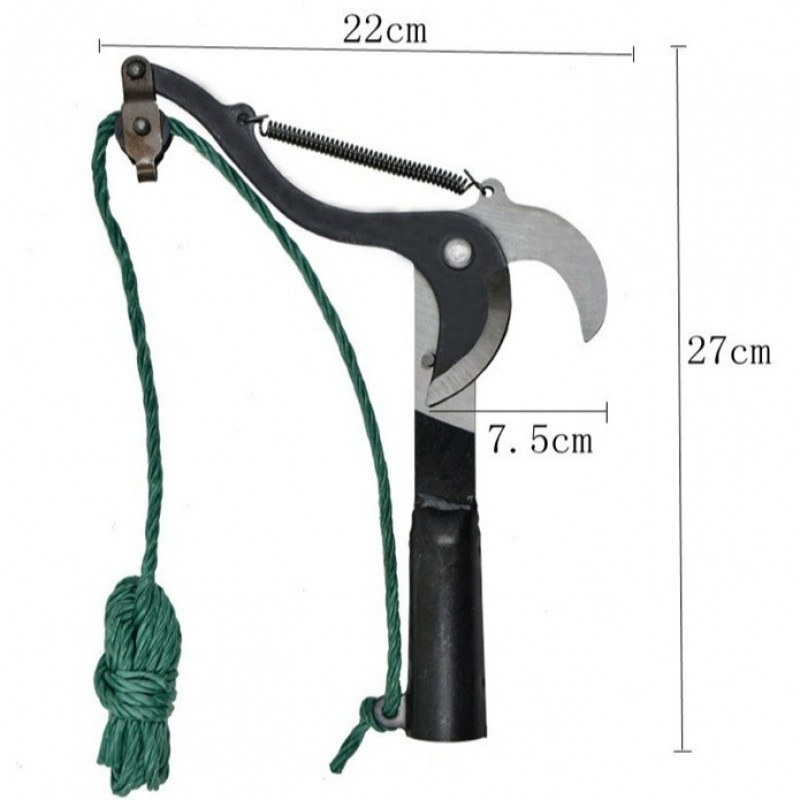 Foarfă de tăiat arbori și arbuști cu braț telescopic și cap unghiular, din oțel cu carbon, pentru amenajări peisagistice, cu design cu rol pentru economisire efort