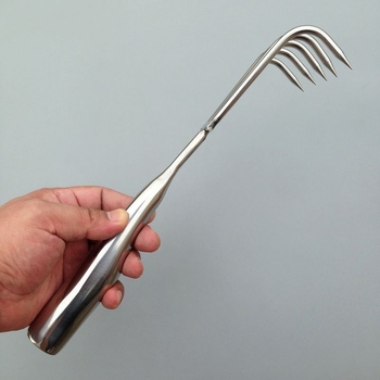 Greblă de grădină cu mâner sudat integrat, oțel inoxidabil 410+420