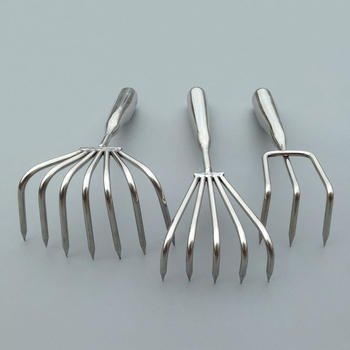 Greblă de grădină cu mâner sudat integrat, oțel inoxidabil 410+420