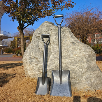 Φτυάρι από ολόκληρο ατσάλι με ενσωματωμένη συγκόλληση και λαβή από σίδηρο με πλαστική επικάλυψη για κήπο και γεωργία