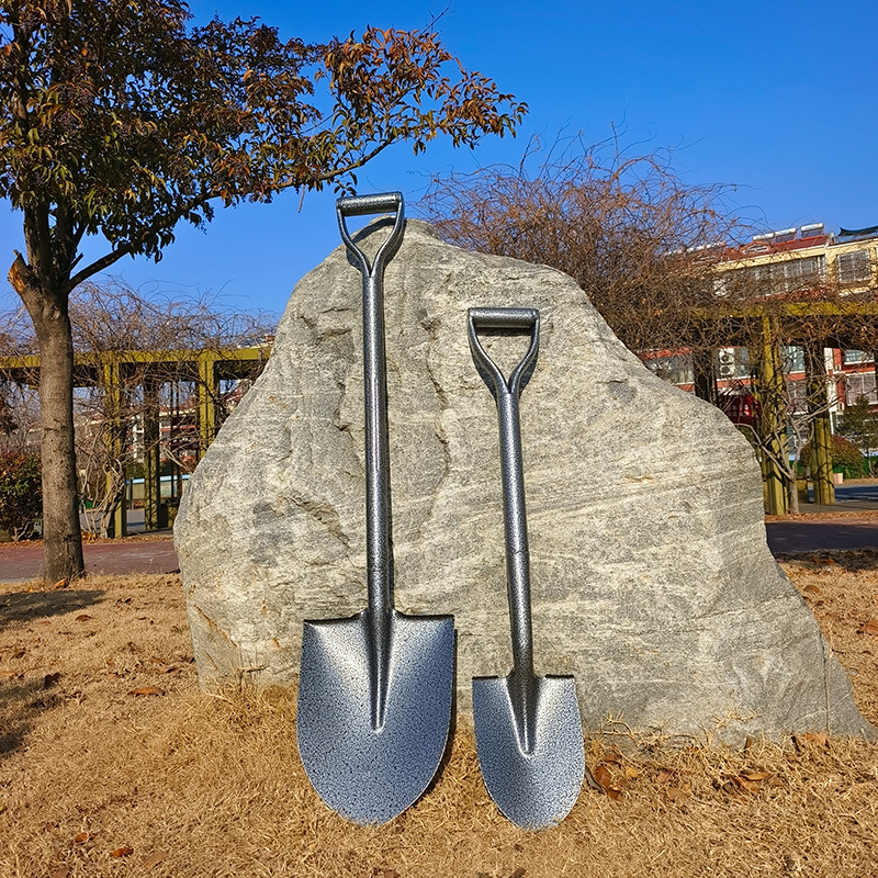 Φτυάρι από ολόκληρο ατσάλι με ενσωματωμένη συγκόλληση και λαβή από σίδηρο με πλαστική επικάλυψη για κήπο και γεωργία