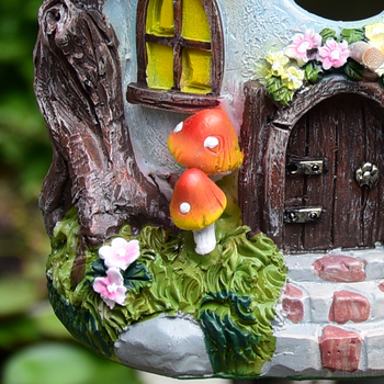 Ornament din rășină în formă de cuib de păsări pentru grădină în aer liber – decor cu temă copac, accent creativ pentru casă