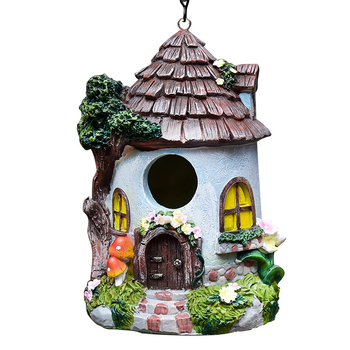 Ornament din rășină în formă de cuib de păsări pentru grădină în aer liber – decor cu temă copac, accent creativ pentru casă