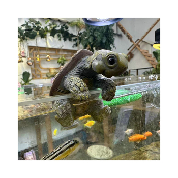 Peng Ba Turtle изработена от смола – карикатурен животински орнамент за външна градина и водни елементи