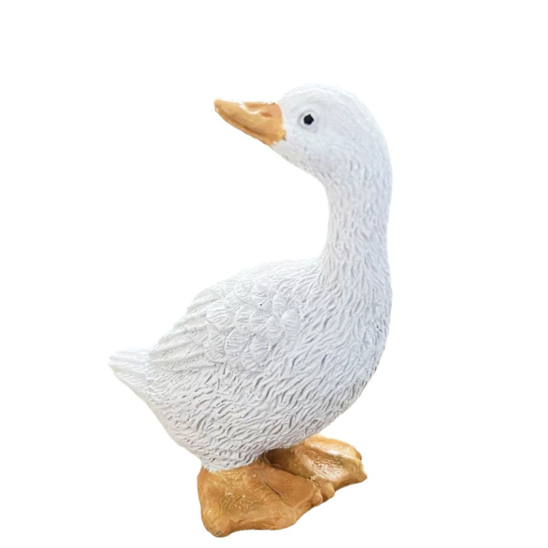 Figurine din rășină pentru grădină – set cu pui de rață și trei gâște, stil pastoral, ambalaj din carton