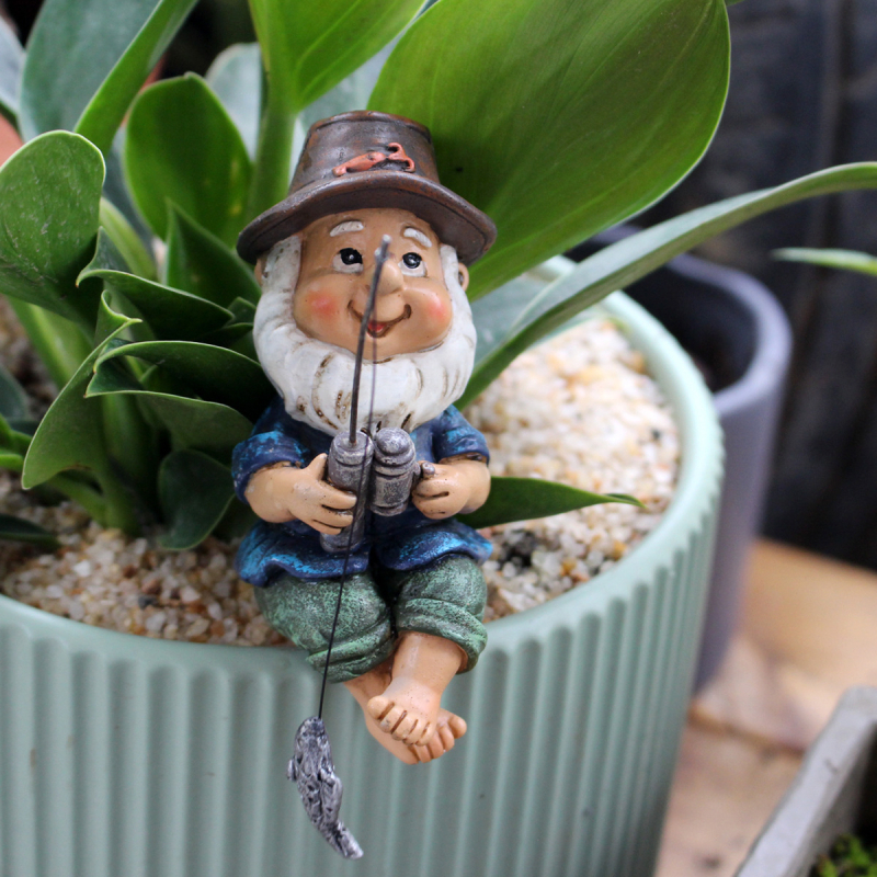 Statuetă pitic pescător outdoor – stil modern minimalist, rășină sintetică, HG