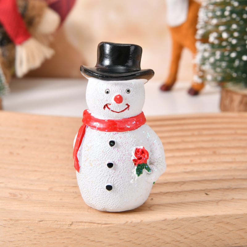 Figurină Om de zăpadă din rășină, stil modern minimalist, artizanat din rășină, brand Far away, decor de Crăciun