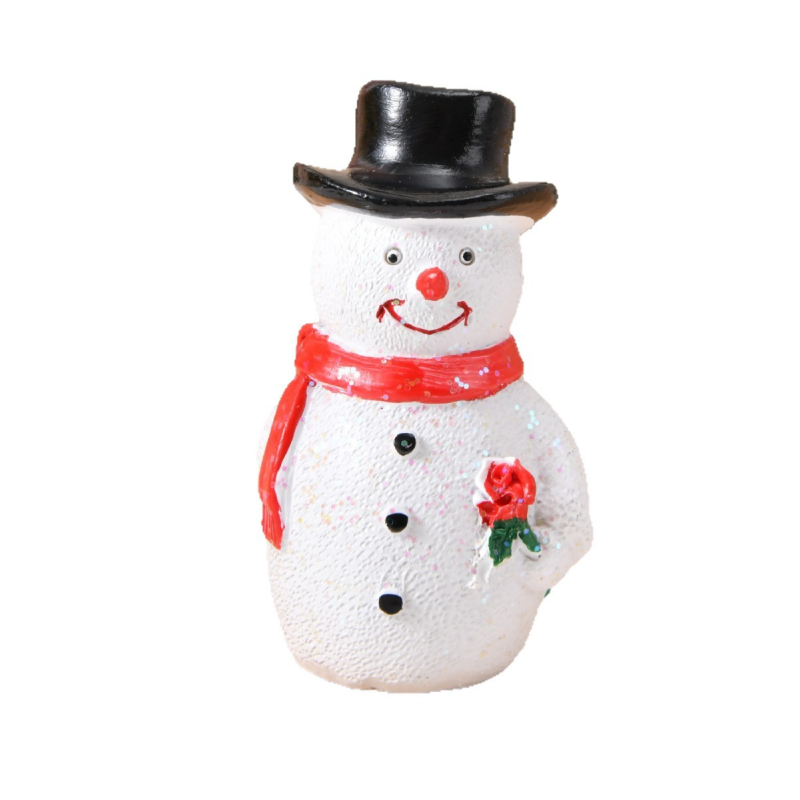 Figurină Om de zăpadă din rășină, stil modern minimalist, artizanat din rășină, brand Far away, decor de Crăciun