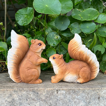 Gyantából készült mini mókus – asztali díszfigura mikro táj Bonsaihoz, rajzfilm-stílusú