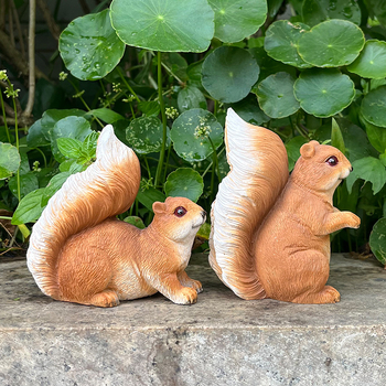 Gyantából készült mini mókus – asztali díszfigura mikro táj Bonsaihoz, rajzfilm-stílusú