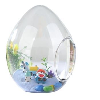 Μίνι γυάλινο μπουκαλάκι σε σχήμα αυγού για τέχνη με βρύα - γυάλινο υλικό υψηλής βορσιλικότητας, χειροποίητο, προσαρμοστικό, λεία επιφάνεια