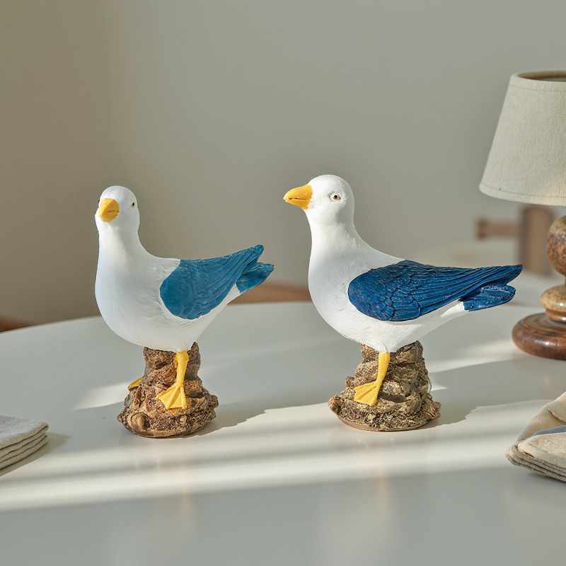 Model galeba od smole za dekoraciju – mediteranski stil, moderna umjetnost, smola