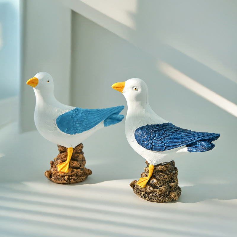 Model galeba od smole za dekoraciju – mediteranski stil, moderna umjetnost, smola