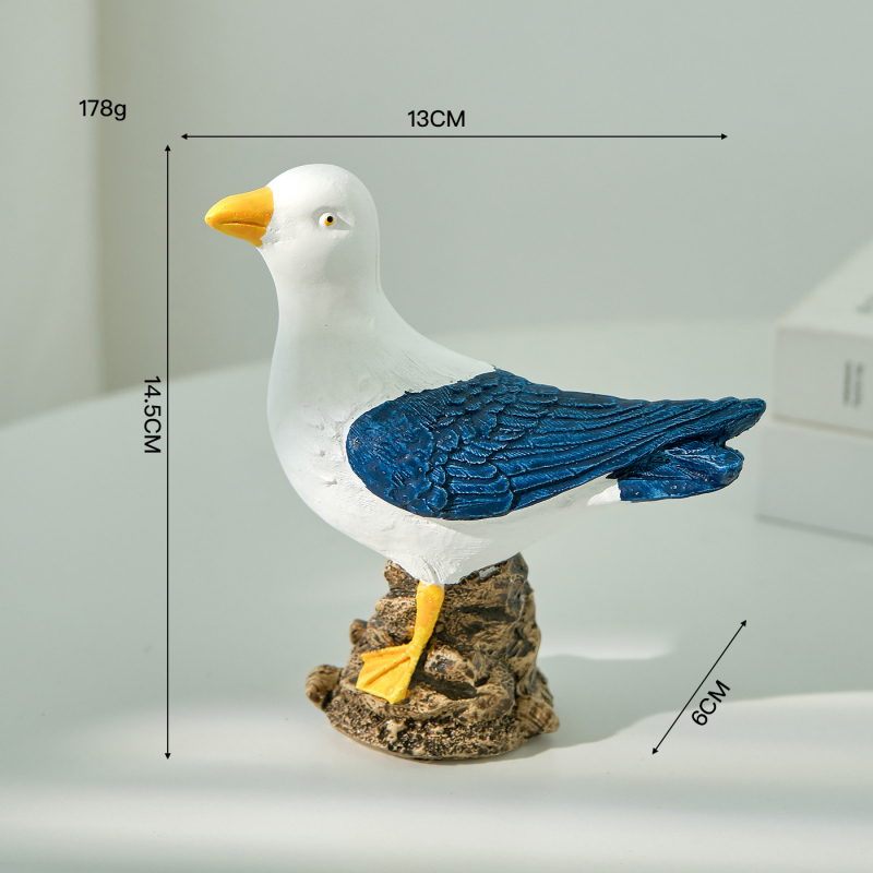 Model galeba od smole za dekoraciju – mediteranski stil, moderna umjetnost, smola