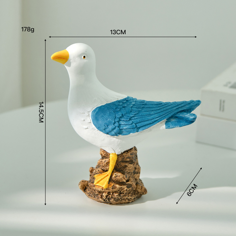 Model galeba od smole za dekoraciju – mediteranski stil, moderna umjetnost, smola