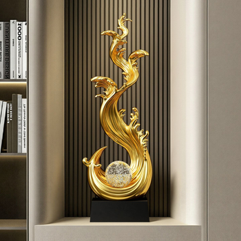 Beihanmei Obiect decorativ din rășină - Stil chinezesc nou pentru sufragerie și mobilier TV