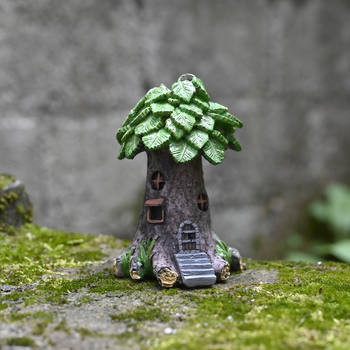 Prična kućica od smole — mini ornament za mikro pejzaž, materijal: sintetička smola, stil: originalni dizajn