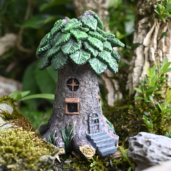 Prična kućica od smole — mini ornament za mikro pejzaž, materijal: sintetička smola, stil: originalni dizajn