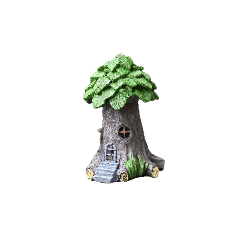 Prična kućica od smole — mini ornament za mikro pejzaž, materijal: sintetička smola, stil: originalni dizajn