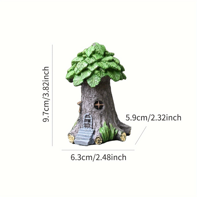 Prična kućica od smole — mini ornament za mikro pejzaž, materijal: sintetička smola, stil: originalni dizajn
