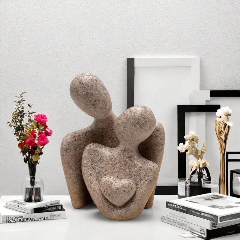 Figurica od smole za vanjski balkon – mikro krajolik, moderni minimalistički stil