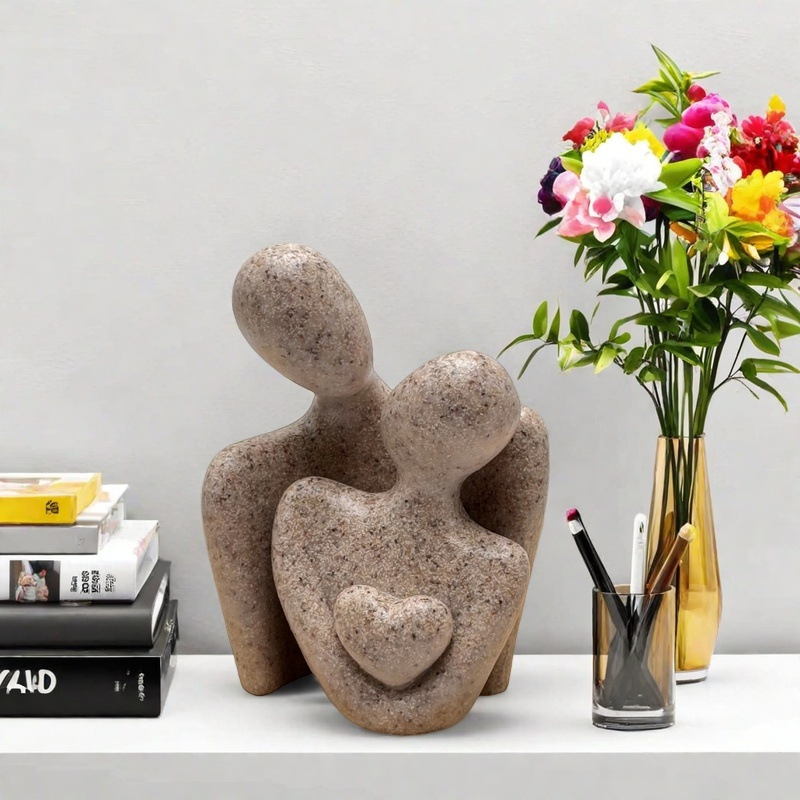 Figurica od smole za vanjski balkon – mikro krajolik, moderni minimalistički stil