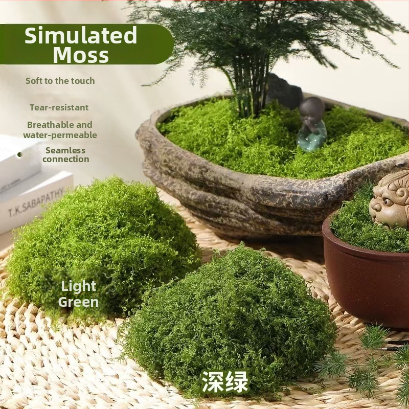 Dirbtinis samanos veja mikro kraštovaizdžio dekoracijai; samanos kilimas ir žalios augalai (Prekės ženklas: Kita; Importas: Ne; Dovana: Ne)