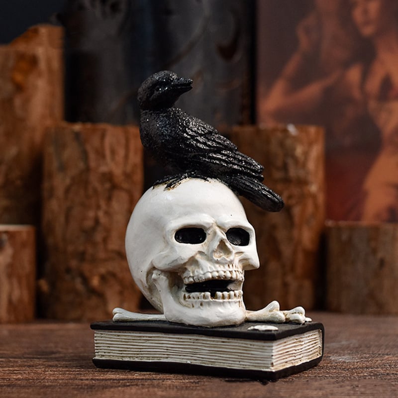 Halloween dekoracija – lubanja, smola, horor stil, kartonsko pakiranje