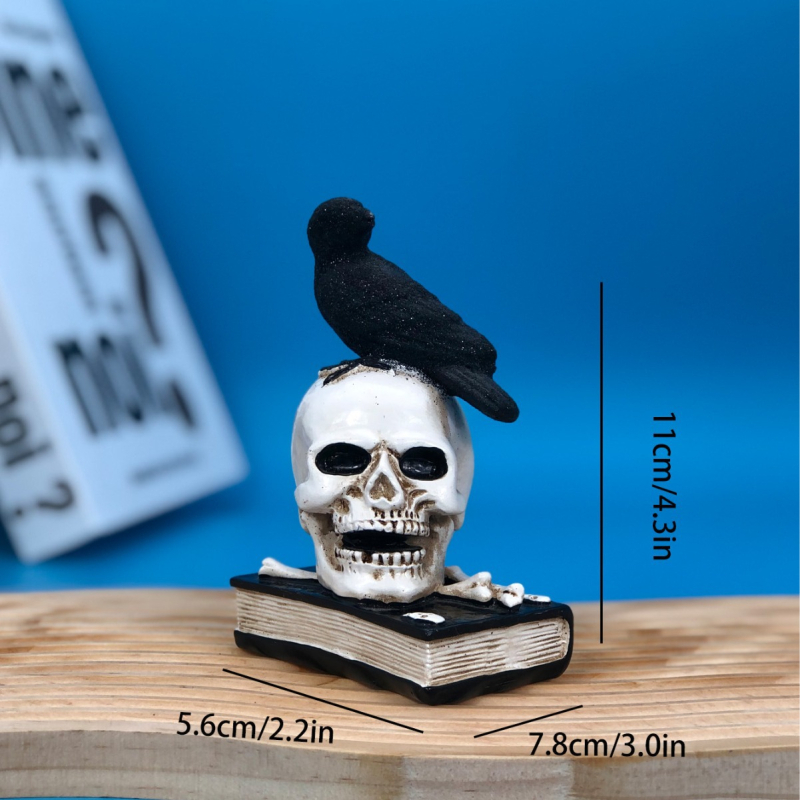 Halloween dekoracija – lubanja, smola, horor stil, kartonsko pakiranje