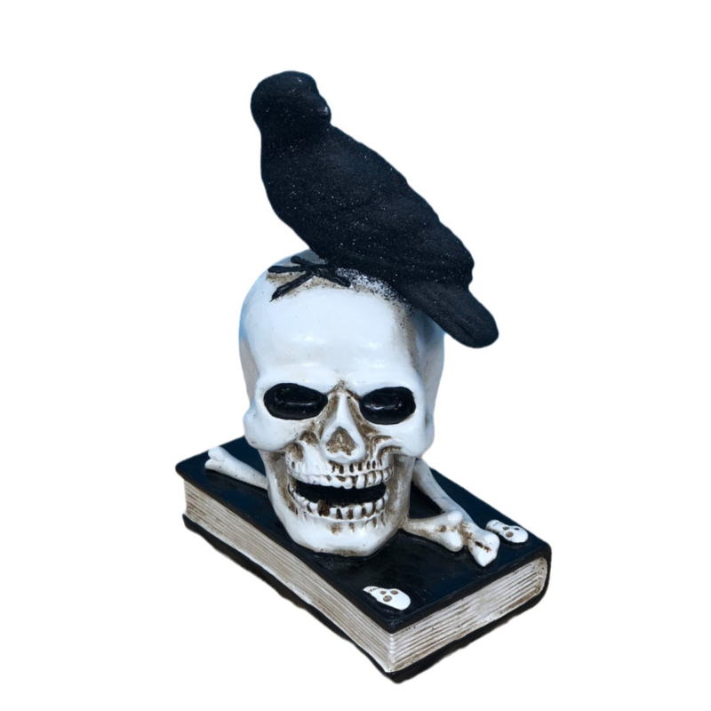 Halloween dekoracija – lubanja, smola, horor stil, kartonsko pakiranje