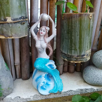 Sellő akvarisztumi dísz - műgyanta szobor beltéri mikro tájhoz, kínai stílusú, Zhenshibao Artworks