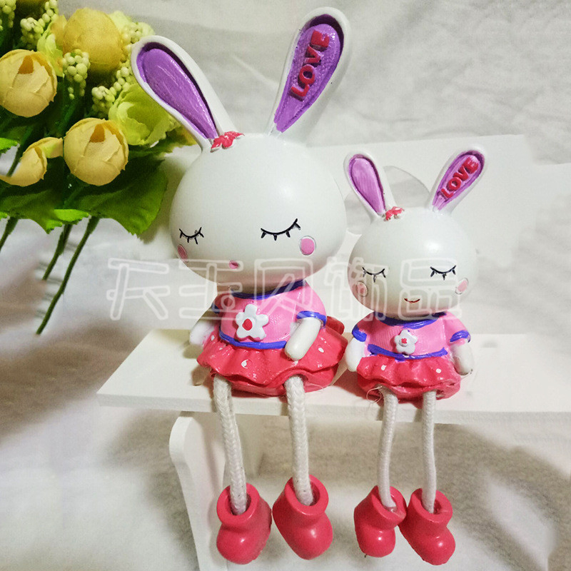Smoljena figura ze smole, viseći zeko, mini ukras za dom i mikro pejzaž