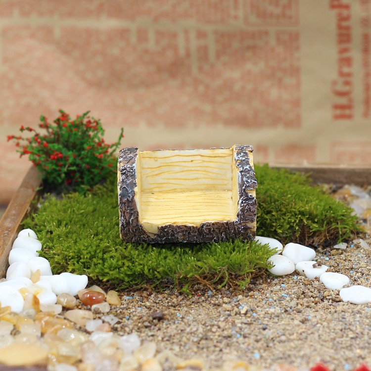 Smolasta miniatura: trup drveta za park klupu – crtani stil, prilagodljivo obrada, obrada smole