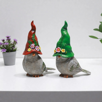 Madár alakú kertdísz gyantából – kültéri udvari dekoráció, gyanta kézműves termék, modern minimalist stílus, Jianhong márka