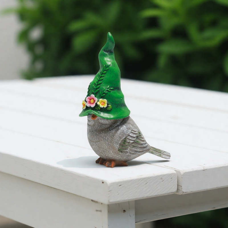 Madár alakú kertdísz gyantából – kültéri udvari dekoráció, gyanta kézműves termék, modern minimalist stílus, Jianhong márka