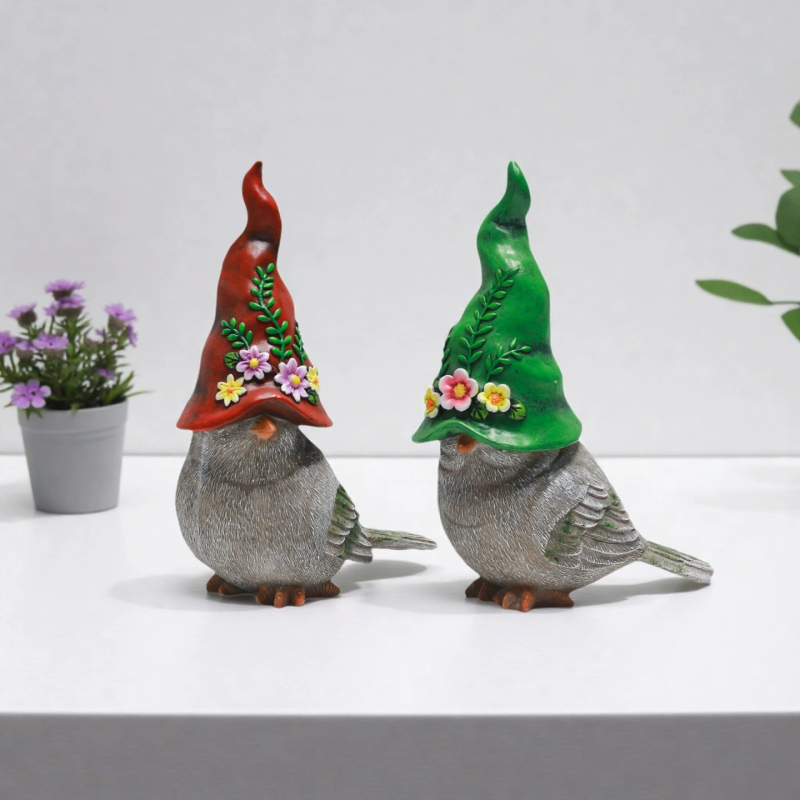 Madár alakú kertdísz gyantából – kültéri udvari dekoráció, gyanta kézműves termék, modern minimalist stílus, Jianhong márka