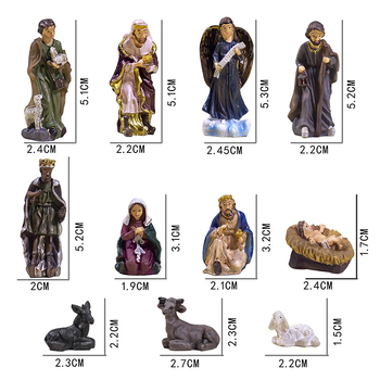 Figurine miniatură din rășină pentru micro-peisaje — ambalaj din carton, cadou gata de oferit