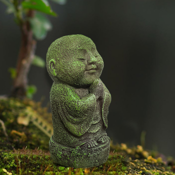 Figura od smole Zen monah za stolnu dekoraciju i akvarij — Exhibition Art, cartoon stil, kartonsko pakiranje