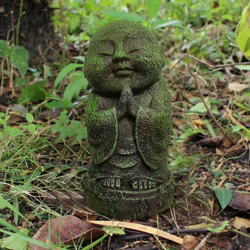 Figura od smole Zen monah za stolnu dekoraciju i akvarij — Exhibition Art, cartoon stil, kartonsko pakiranje
