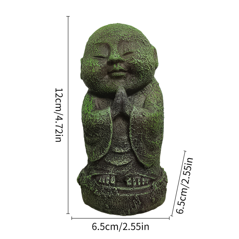 Figura od smole Zen monah za stolnu dekoraciju i akvarij — Exhibition Art, cartoon stil, kartonsko pakiranje