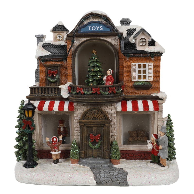 BeWei gyanta karácsonyi mini tájkép ház fénylő lámpával és zenélő haranggal – BV3310006R5