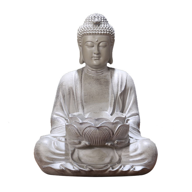 Buddha statua za stolni ukras, kineski stil, svijećnjak, smola